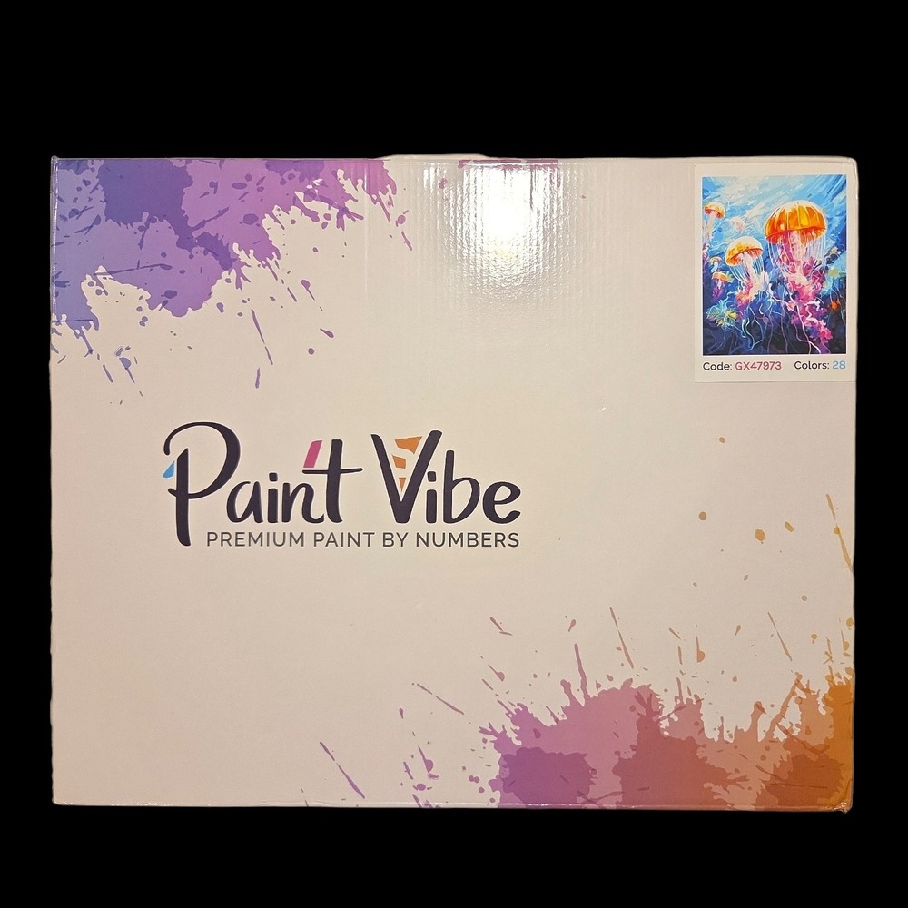 Paint Vibe Premium Paint by Numbers Kit Jellyfish GX47973 28 Colors New
